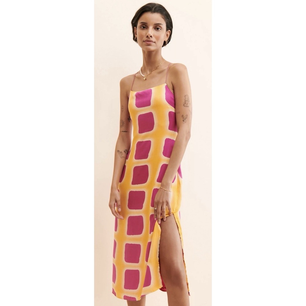 Ollari Myra Slip Dress Small 100% Viscose Strappy Back